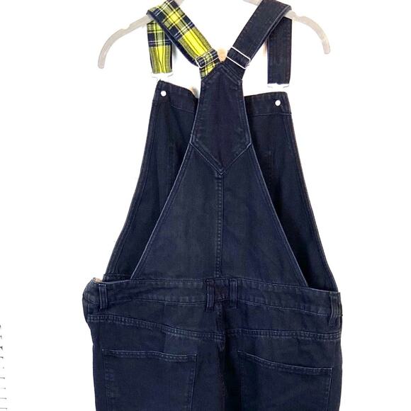 Elwood Bib Overalls Black Denim With 1 Plaid Yellow Strap Size 38 - Picture 4 of 12
